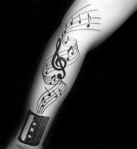 music note finger tattoo|music staff with notes tattoo.